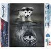 Image de Figured'Art Diamond Painting set Volwassenen 40x50 cm Hond en wolf reflectie - 5D DIY Art full drill vierkante diamant - Opgerold canvas