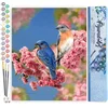 Image de Figured'Art Schilderen op Nummer Volwassenen canvas Blauw vogelpaar - Handwerk acrylverf Kit DIY Compleet - 40x50cm zonder frame