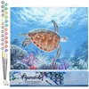 Image de Figured'Art Schilderen op Nummer Volwassenen canvas Schildpad - Handwerk acrylverf Kit DIY Compleet - 40x50cm zonder frame