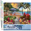 Image de Figured'Art Schilderen op Nummer Volwassenen canvas Onder de kokospalmen - Handwerk acrylverf Kit DIY Compleet - 40x50cm zonder frame