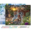 Image de Figured'Art Schilderen op Nummer Volwassenen met lijst - Tijgerfamilie - Handwerk acrylverf Kit DIY Compleet - 40x50cm Canvas al ingelijst