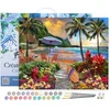 Image de Figured'Art Schilderen op Nummer Volwassenen met lijst - Onder de kokospalmen - Handwerk acrylverf Kit DIY Compleet - 40x50cm Canvas al ingelijst