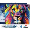 Image de Figured'Art Diamond Painting set Volwassenen 40x50 cm met lijst Leeuw Pop-art - 5D DIY Art full drill vierkante diamant - Canvas al ingelijst
