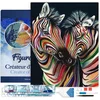 Image de Figured'Art Diamond Painting set Volwassenen 40x50 cm met lijst Een paar zebra's - 5D DIY Art full drill vierkante diamant - Canvas al ingelijst