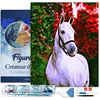 Image de Figured'Art Diamond Painting set Volwassenen 40x50 cm met lijst Paard en gekleurde achtergrond - 5D DIY Art full drill vierkante diamant - Canvas al ingelijst