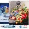 Image de Figured'Art Diamond Painting set Volwassenen 40x50 cm met lijst Bloemen en Fruit - Herman Henstenburgh - 5D DIY Art full drill vierkante diamant - Canvas al ingelijst