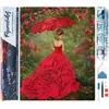 Image de Figured'Art Diamond Painting set Volwassenen 40x50 cm Vrouw in rode jurk - 5D DIY Art full drill vierkante diamant - Opgerold canvas