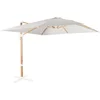 Image de sweeek - Offset vierkante parasol 3x3m met houteffect - falgos - offset parasol kantelt, vouwt en draait 360°
