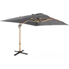 Image de sweeek - Rechthoekige parasol 3x4m met houteffect - wimereux - parasol kantelbaar in 5 posities, 360° draaibaar