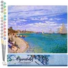 Image de Figured'Art Schilderen op Nummer Volwassenen canvas Zeilwedstrijden in Sainte-Adresse - Monet - Handwerk acrylverf Kit DIY Compleet - 40x50cm zonder frame
