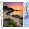 Image de Figured'Art Schilderen op Nummer Volwassenen canvas Rustig strand in de schemering - Handwerk acrylverf Kit DIY Compleet - 40x50cm zonder frame