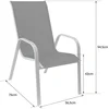 Image de Set van 8 MARBELLA grijs textilene stoelen - grijs aluminium