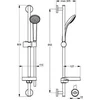 Image de Ideal Standard Idealrain glijstangset 90cm met handdouche 80mm 1 stand chroom