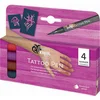 Image de Kreul Tattoo Pen Set met 2 Sjablonen - Set met 4 gekleurde tattoo pennen en sjablonen, dermatologisch getest, veilig voor de huid