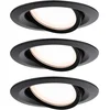 Image de LED-inbouwlamp Nova Plus Coin Basisset zwenkbaar IP65 rond 93mm 30° Coin 3x6W 3x470lm 230V dimbaar 2700K Zwart mat