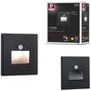 Image de Paulmann Edge LED Wandinbouwlamp   Zwart Mat   2700K Warmwit   1,2W   25 lm   230V   Wand- & Trapverlichting met LED Bewegingssensor