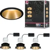 Image de LED-inbouwlamp 3-Step-Dim Cole Coin Set van 3 IP44 rond 88 mm Coin 3x6W 3x470lm 230V dimbaar 2700K Zwart, Goud mat