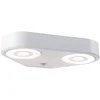 Image de LED-wandarmatuur voor buiten Silma Schemergestuurde bewegingsmelder (IR) Dubbele lichtemissie IP44 280x176 mm 3000K 2x5,5W / 2x0,7W 2x600lm / 2x0lm 230V Wit Aluminium