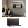 Image de LED-wandlamp Jarina USB C 3000K 400lm / 160lm 230V 4,5W / 1,6W dimbaar Zwart mat