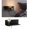 Image de Wandlamp Devara USB C E27 230V max. 40W dimbaar Zwart mat