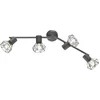 Image de Fischer & Honsel Ran - Plafondlamp - 4x E14 fitting - 60 x 18cm - Donkergrijs