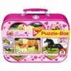 Image de Schmidt - Legpuzzel - Paarden Box - 2x26 en 2x 48 stukjes in metalen koffer - Kinderen - vanaf 4 jaar