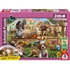 Image de Schmidt - Legpuzzel - Tuinpicknick met Hond en Kat - 200 stukjes - Kinderen - vanaf 8 jaar