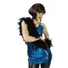 Image de Pailetten Top Blauw Vrouw