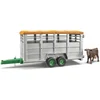 Image de Bruder Veewagen met 1 koe 1:16 02227