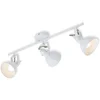 Image de BRILONER SOFT - plafond spot 3-lichts - plafondlamp - draai- en draaipunten - retro / vintage uitvoering - fitting: E14 max. 40 Watt - metaal - afmetingen: 55,4x10x18,1 cm - kleur: wit