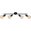 Image de BRILONER PEARL - Plafondspots - opbouwspot met 4 lichts - plafondlamp retro / vintage - spotkoppen draaibaar en zwenkbaar - 4x E27 - max. 60W - metaal - zwart - met een metalen rand