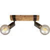 Image de Briloner Leuchten WOOD BASIC - plafondlamp - spots draaibaar - 2xE27 max. 25W - Materiaal: hout en Metaal - Kleur: zwart en Metaal grijs