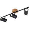Image de BRILONER WOOD & STYLE - Plafonniére - plafondlamp - spots draaibaar - 3-lichts - GU10 - Materiaal: hout en Metaal - Kleur: zwart