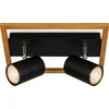 Image de BRILONER Frey - Opbouwspot met hout - plafondlamp - zwart - draaibaar plafondspots - GU10 fitting - 27x20x12.5 cm