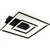 Image de BRILONER - LED Plafonniere - frame plafondlamp - zwart met hout - warm wit licht 3.000 K - 22W - 32x30 cm