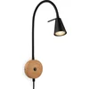 Image de BRILONER - Wandlamp - 2180015 - Zwenkbaar - Warm wit 3000K - Tuimelschakelaar - Gloeilamp niet inbegrepen - 50 x 10 x 4,1 cm - Zwart-hout
