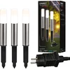 Image de BRILONER Connect to shine - LED Padverlichting - set van 3 - tuinverlichting startset - sokkellamp - IP44 - warm wit licht - Ø4x36 cm - 1.5 m kabel