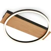 Image de Briloner Kada - LED plafondlamp - 3908014 - Houtdecor - AAN/UIT - Warm wit licht - 34 x 30 x 6 cm - Zwart hout