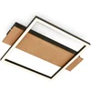 Image de Briloner Kada - LED plafondlamp - 3909014 - Houtdecor - AAN/UIT - Warm wit licht - 34 x 26 x 6 cm - Zwart hout