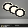 Image de Briloner Gima - Set van 3 LED inbouwspots - 7988035 - Nachtlampje functie - Panelen en ringen afzonderlijk schakelbaar - Memory functie - Warm wit licht - Ø9,3 x 3 cm - Zwart