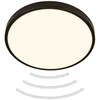 Image de BRILONER Chet - Badkamerverlichting - led plafonniere - badkamer lamp - met bewegingssensor - IP54 - warm wit licht - 12W - Ø29cm - zwart