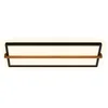 Image de BRILONER Remsa - LED Plafonniére - plafondlamp met indirect licht - warm wit licht - 20 x 60,5 x 4,5 cm - zwart hout