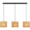 Image de B.K.Licht Slama - Eetkamer hanglamp - stro lampenkap - boho stijl - E27 fitting - 110 x 25 x 120 cm - naturel - beige