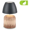 Image de BRILONER Cera   Tafellamp oplaadbaar   draadloos   voor binnen en buiten   dimbaar   oplaadbare accu   keramiek   antraciet-hout   Ø14 x 36 cm