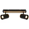 Image de BRILONER Duta   Opbouwspots   plafondlamp   spots zwenkbaar   GU10 fitting   zwart met houtlook   50x8x14.4 cm