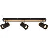 Image de BRILONER Duta   Opbouwspots   plafondlamp   spots zwenkbaar   GU10 fitting   zwart met houtlook   80x8x14.4 cm
