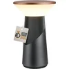 Image de B.K.Licht Pilia - Tafellamp oplaadbaar - snoerloze lamp - dimbaar - met batterij - usb-c - Ø15 x 24cm - antraciet & grijs