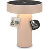 Image de BRILONER Poga - Tafellamp oplaadbaar - dimbaar - zonneenergie buitenverlichting - warm wit licht - Ø16 cm - beige