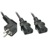 Image de LINDY Stroom Y-kabel [1x Randaarde stekker - 2x Apparaatstekker, female C13 10A] 2.00 m Zwart