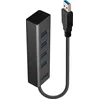 Image de LINDY 43324 43324 USB-hub 4 poorten USB-A USB 3.1 Gen1 5 GBit/s Zwart